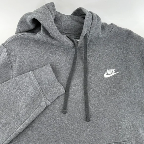Nike Sportswear Club Fleece Pullover Hoodie Dark Gray Heather Men's Medium - Picture 1 of 7